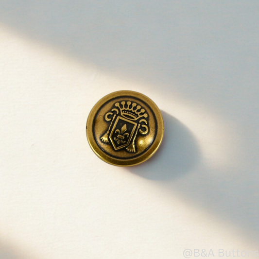 Vintage Crest Metal Shank Button (10pcs/bag)