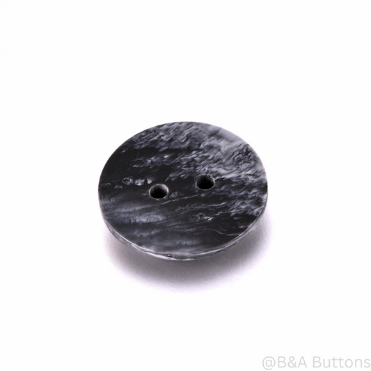 Black&White Marbled Resin Button