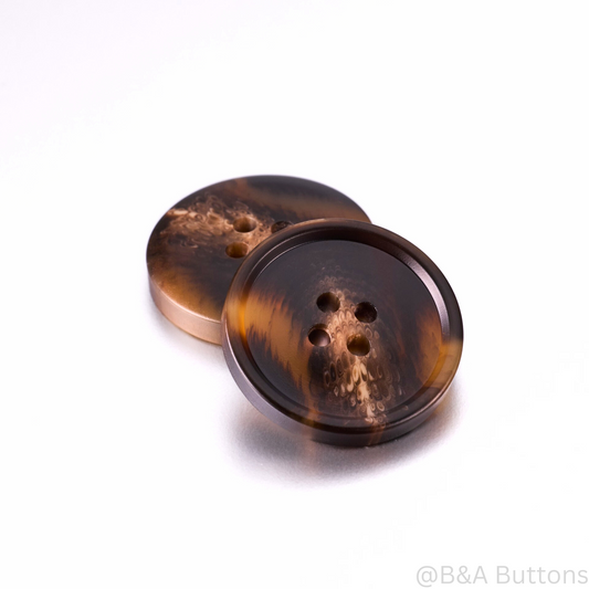 Amber Glow Polyester Button - 10pcs/bag (Light Brown)