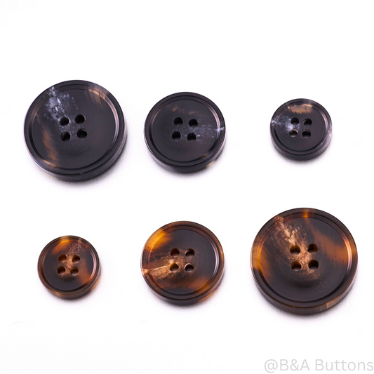 Amber Glow Polyester Button - 10pcs/bag (Light Brown)