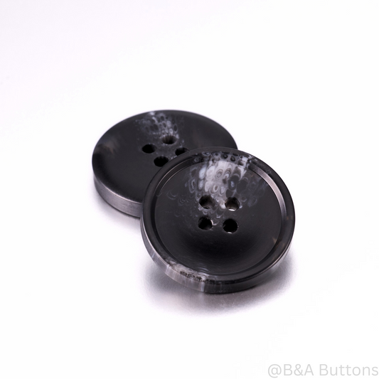 Black Glow Polyester Buttons (Black)- 10pcs/bag